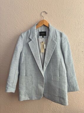 NWT Banana Republic Linen Blend Open Front Blazer Jacket 6 Petite
